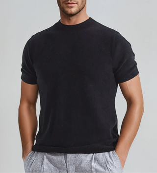 Klassiek Cashwool T-shirt Zwart