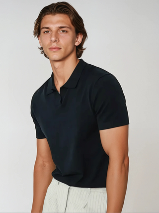 Buttonless Polo - Zwart