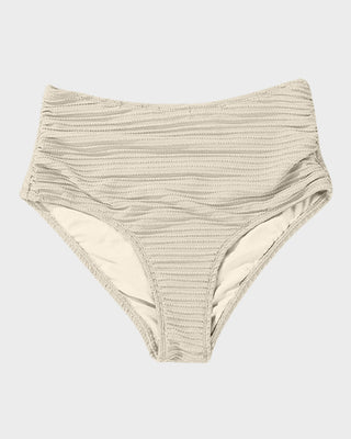 High-Waist Bikini Set met Getextureerde Knot-Front