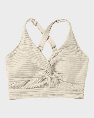 High-Waist Bikini Set met Getextureerde Knot-Front