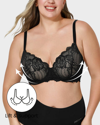 Kanten Push-Up BH – Volledige Bedekking