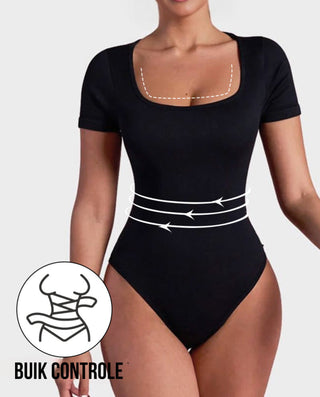 Minimalistische Bodysuit – Strakke Pasvorm met Vierkante Neckline