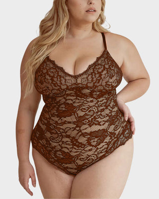 Diepe V-Kanten Bodysuit met String en Sculpting Effect