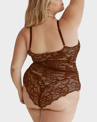 Diepe V-Kanten Bodysuit met String en Sculpting Effect