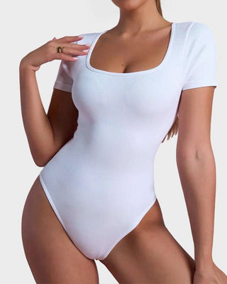 Minimalistische Bodysuit – Strakke Pasvorm met Vierkante Neckline