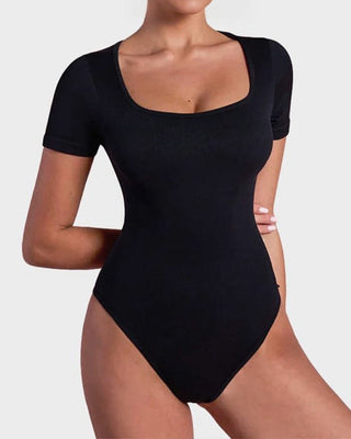 Minimalistische Bodysuit – Strakke Pasvorm met Vierkante Neckline
