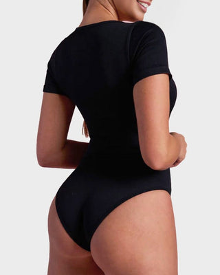Minimalistische Bodysuit – Strakke Pasvorm met Vierkante Neckline