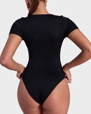 Minimalistische Bodysuit – Strakke Pasvorm met Vierkante Neckline