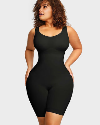Naadloze Sculpting Bodysuit tot Halverwege het Bovenbeen