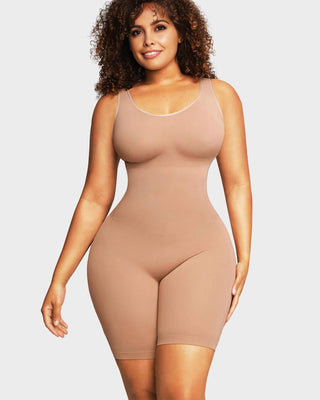 Naadloze Sculpting Bodysuit tot Halverwege het Bovenbeen